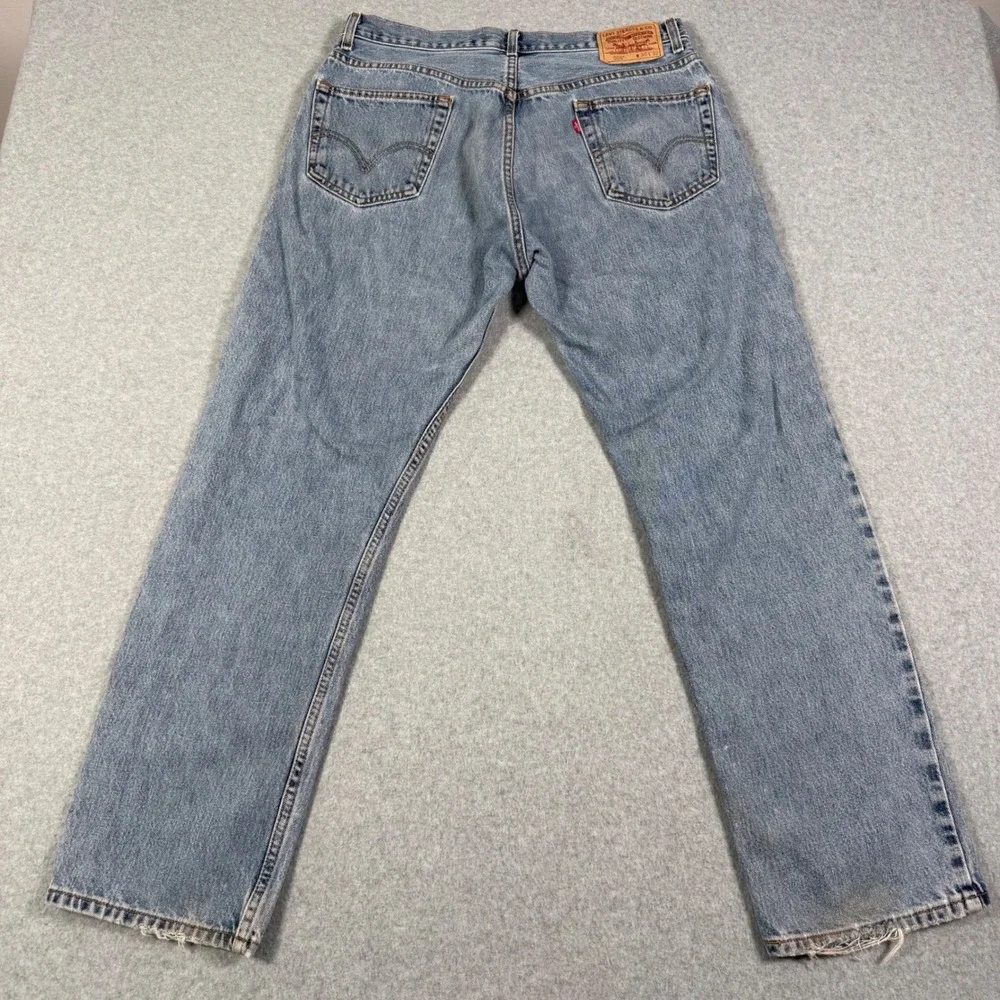 Levis 505 Y2K Regular Fit Jeans Mens 36x32 Light Wash Blue Denim Straight Leg